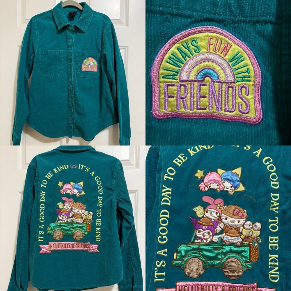 🐱 Sanrio Hello Kitty & Friends “Good Day to Be Kind” Overshirt – Size M
